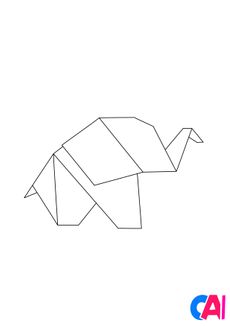 Coloriage Animaux géométriques - Un éléphanteau