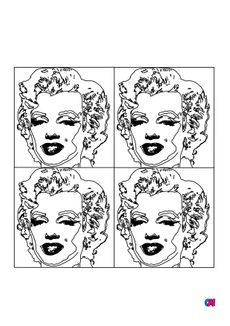 Coloriages de bâtiment et d'oeuvres d'art - Andy Warhol - Shot Marilyns