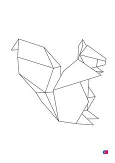 Coloriage Animaux géométriques - Écureuil