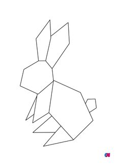 Coloriage Animaux géométriques - Lapin