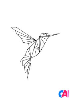 Coloriage Animaux géométriques - Un colibri