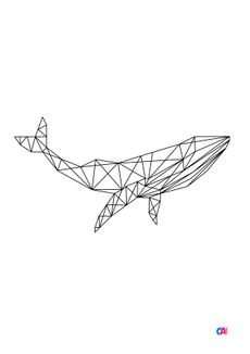 Coloriage Animaux géométriques - Baleine