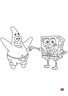 Coloriage Bob l'éponge - Bob l'Éponge et Patrick