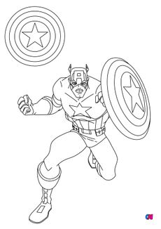 Coloriage Avengers - Captain America et son symbole