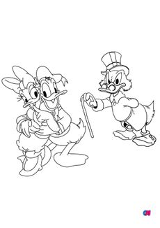 Coloriages à imprimer Disney - Daisy, Donald et Picsou