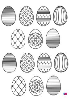 Coloriage Pâques - De très jolis œufs de Pâques en chocolat
