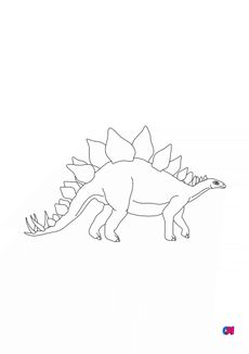 Coloriage de dinosaures - Stégosaure 2