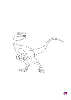 Coloriage de dinosaures - Vélociraptor 2