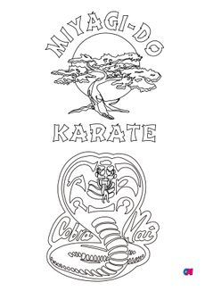 Coloriage Karaté Kid - Dojos Miyagi-Do et Cobra Kai
