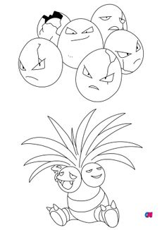 Coloriage Pokémon - Évolution de Nœunœuf