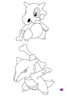 Coloriage Pokémon - Évolution de Osselait