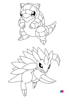 Coloriage Pokémon - Évolution de Sabelette