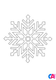 Coloriage de Noël - Flocon de neige en forme d'étoile