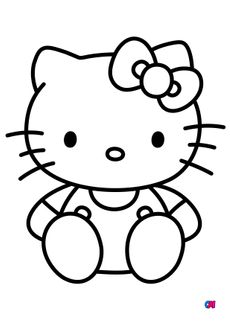 Coloriage Hello Kitty - Hello Kitty et sa jolie salopette