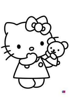Coloriage Hello Kitty - Hello kitty et sa marionnette