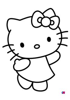 Coloriage Hello Kitty - Hello Kitty se présente