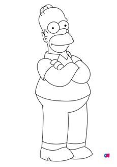 Coloriage Simpson - Homer Simpson souriant