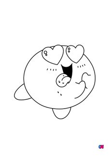 Coloriage de Kirby - Kirby a vu de la nourriture très appétissante