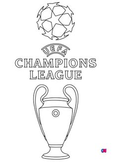 Coloriage Football - La coupe et le logo de la Champions League