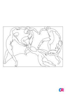 Coloriages de bâtiment et d'oeuvres d'art - La danse - Henri Matisse