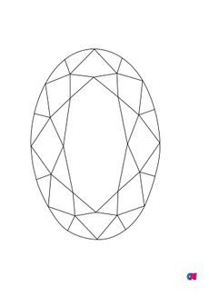 Coloriage de diamants - Diamant Ovale