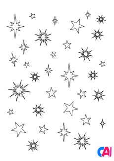 Coloriage de Noël - Les étoiles de Noël 