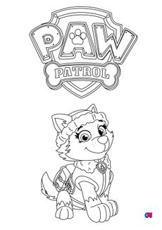 Coloriage Pat Patrouille - Logo Pat'Patrouille et Everest