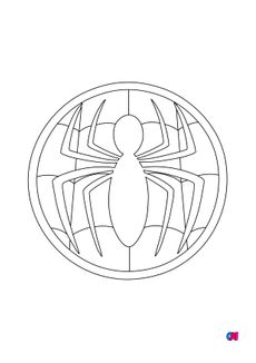 Coloriage Avengers - Logo Spider Man