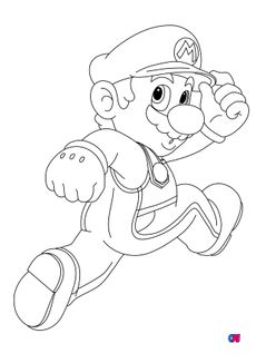 Coloriage Mario - Mario s'échappe