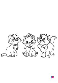 Coloriage Les Aristochats - Mary, Toulouse et Berlioz