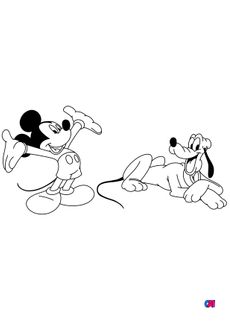 Coloriages à imprimer Disney - Mickey et Pluto