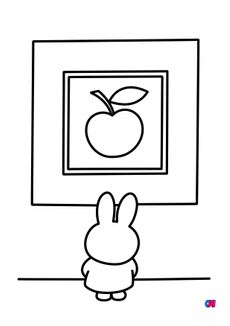 Coloriage Miffy - Miffy a une expo devant un tableau