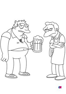 Coloriage Simpson - Moe et Barney 