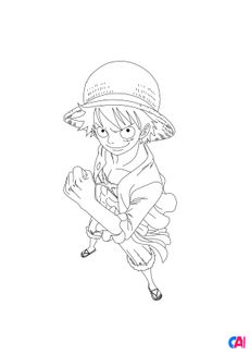 Coloriage One Piece - Monkey D. Luffy