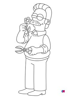 Coloriage Simpson - Ned Flanders