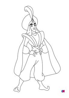 Coloriage Aladdin - Prince Ali