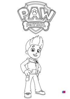 Coloriage Pat Patrouille - Ryder et le logo de la Pat'patrouille