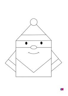 Coloriage de Noël - Un Père Noël aux formes géométriques