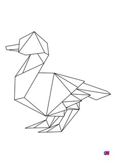 Coloriage Animaux géométriques - Un canard