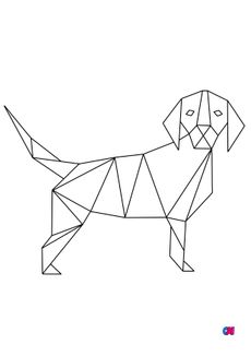 Coloriage Animaux géométriques - Un chien