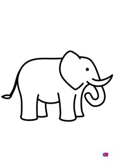 Mes premiers coloriages - Un éléphant mignon