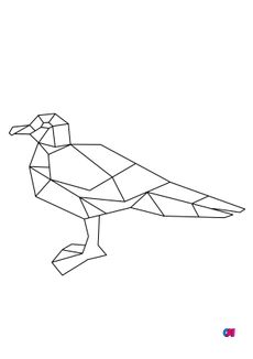 Coloriage Animaux géométriques - Un goéland