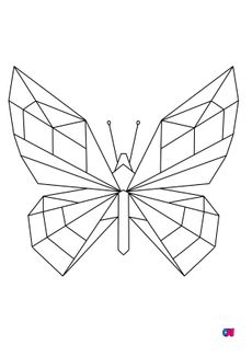 Coloriage Animaux géométriques - Un joli papillon