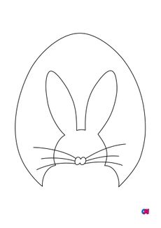 Coloriage Pâques - Un lapin et un œuf de Pâques