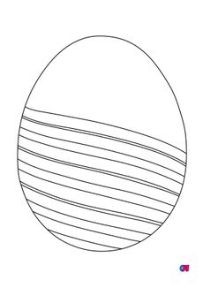 Coloriage Pâques - Un œuf de Pâques en chocolat avec des lanières