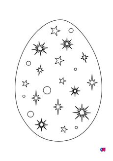 Coloriage Pâques - Un œuf de Pâques lumineux