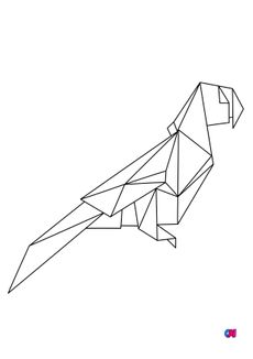 Coloriage Animaux géométriques - Un perroquet