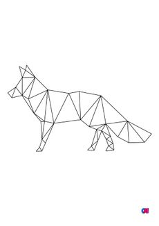 Coloriage Animaux géométriques - Un renard