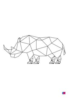 Coloriage Animaux géométriques - Un rhinocéros