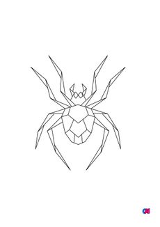 Coloriage Animaux géométriques - Une araignée